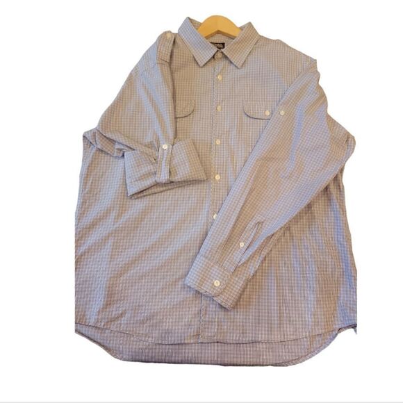 Michael Kors Purple Plaid Roll Tab Button Up Long Sleeve Shirt XXL 2X - Picture 4 of 12